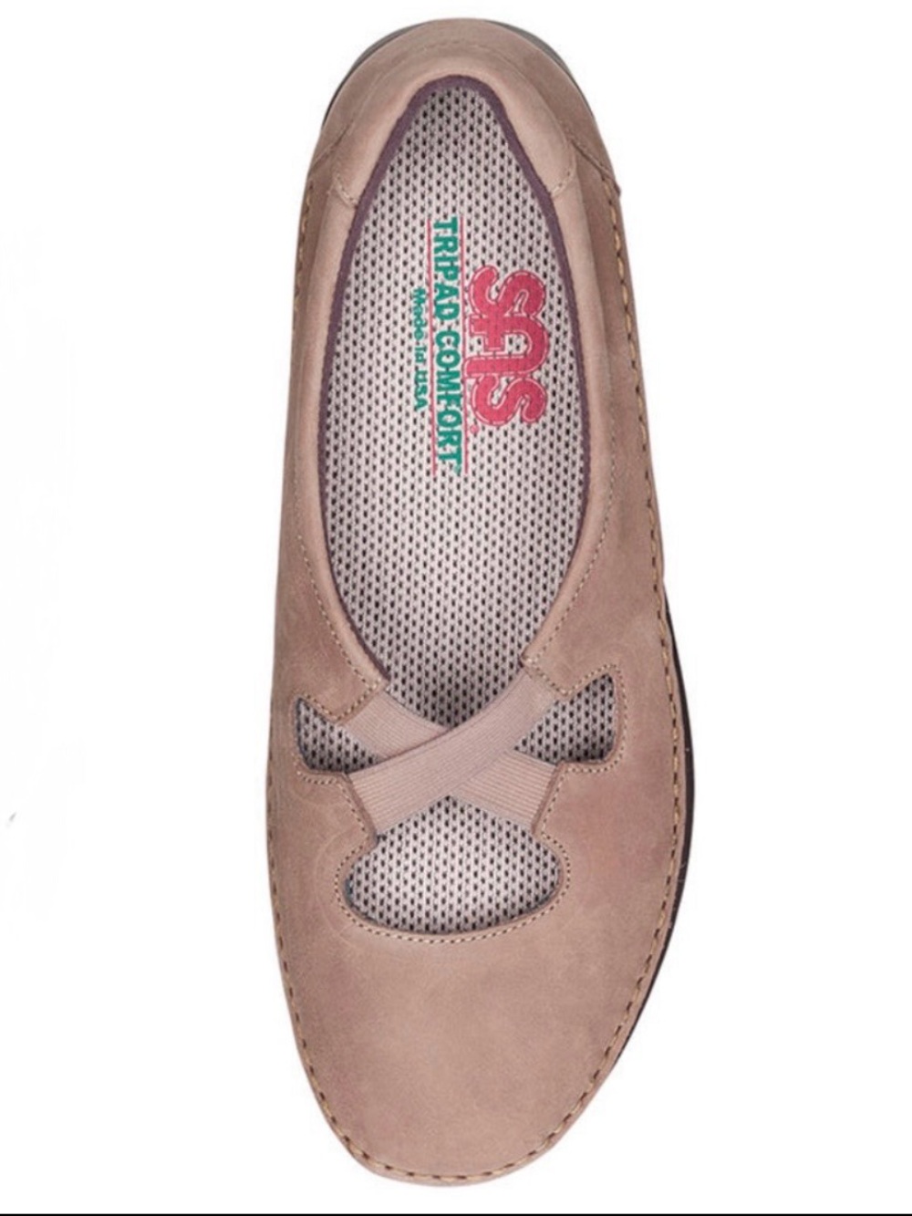 SAS Crissy Slip On 9M Praline Nubuck Moccasin Ballet Flat Tri Pad Comfort $205